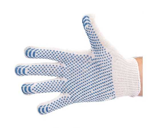 Трикотажные перчатки Gigant люкс с ПВХ-покрытием, 10 класс, белые GGC-14 – изображение 4