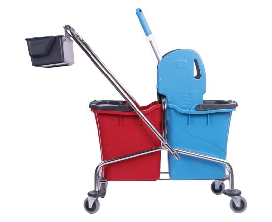 Уборочная тележка BRABIX 2 съемных ведра по 25 л, механический отжим, корзина 607903 – изображение 7