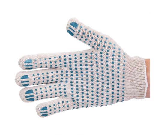 Трикотажные перчатки Gigant с ПВХ-покрытием точка, 10 класс, белые GGC-12 – изображение 3