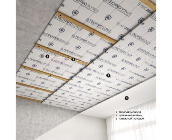 Мат для звукоизоляции термозвукоизол стандарт s Техносонус 5м х 1,5м х 14мм 7,5 м2 1300100019 – изображение 4