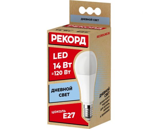 Светодиодная лампа РЕКОРД LED A60 14W E27 4000K 24369 – изображение 3