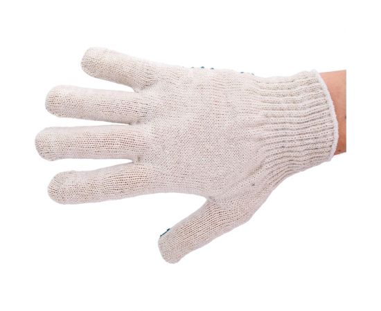 Трикотажные перчатки Gigant с ПВХ-покрытием точка, 10 класс, белые GGC-12 – изображение 2