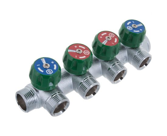 Регулирующий коллектор STOUT 3/4, 4 отвода 3/4ЕК SMB-6850-343404 RG008UJF3UJP5C – изображение 2