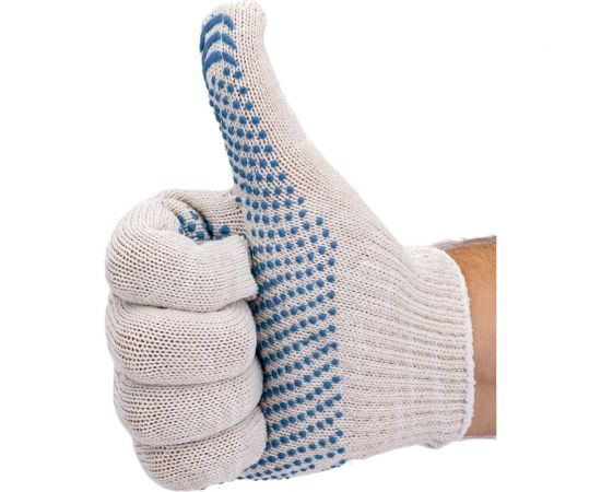 Трикотажные перчатки Gigant люкс с ПВХ-покрытием, 10 класс, белые GGC-14 – изображение 2