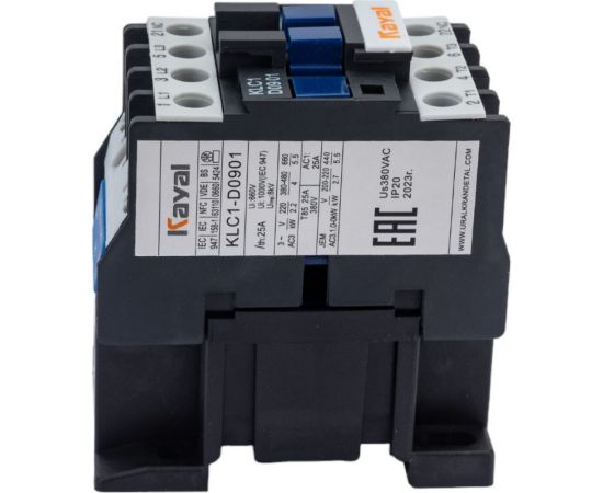 Магнитный пускатель KAYAL KLC1-D0901, 9А, катушка управления 380В UCD09A380V – изображение 2