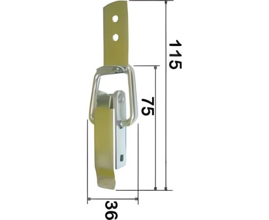 Чемоданная защелка MFK-TORG без пружины, средняя, оцинкованная Z/Ч312 