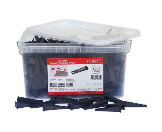 Система выравнивания плитки Клин 450 шт Farton 100012 