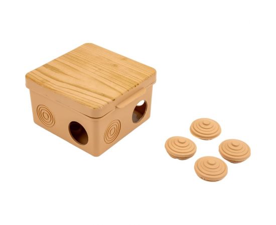 Распаячная коробка IEK км 80x80x50мм о/к ip54 7 вв. сосна UKO31-080-080-050-K34-54 