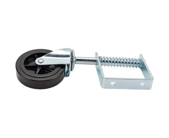 Колесо опорное для гаражных ворот с пружиной поворотное 100 мм обрезиненное MFK-TORG 3640-T16-HR 