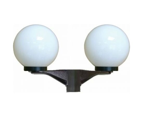 Светильник ЭЛЕТЕХ Шар 300 Б НТУ 06-2x150-01 опал пк IP44/корпус плоский черный ф60 ИУ 1030480195 