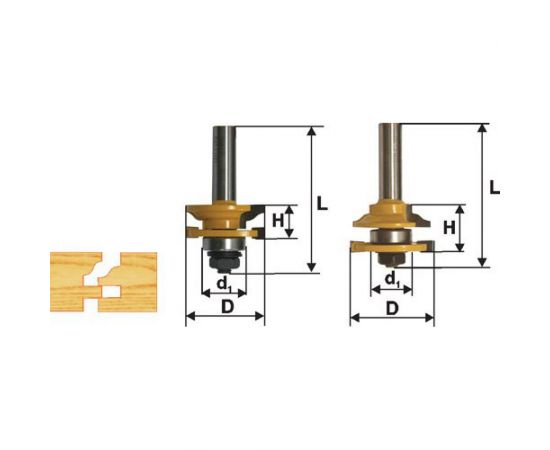 Набор фрез комбинированных рамочных (2 шт; хвостовик 12 мм) Энкор 46535 
