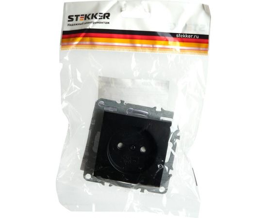 1-местная розетка STEKKER без заземления, (механизм), 250В, 10А, серия Эрна, PST10-9109-0 49153 – изображение 2