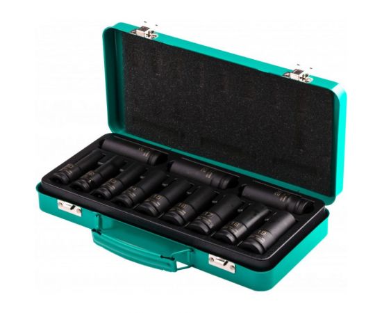 Набор ударных глубоких шестигранных торцевых головок 1/2"", 10-24 мм, в кейсе, 12 шт. STELS 13998 – изображение 5