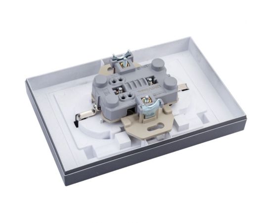 Двухместная розетка UNIVersal с крышкой серия афина с/з, с/у, 16а, 220в, графит еврослот A0031-Gr – изображение 5