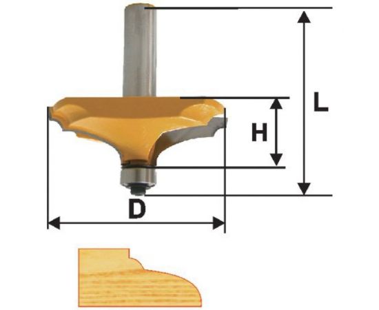 Фреза фигирейная горизонтальная (63.5х19 мм; хвостовик 12 мм) по дереву Энкор 10587 – изображение 5