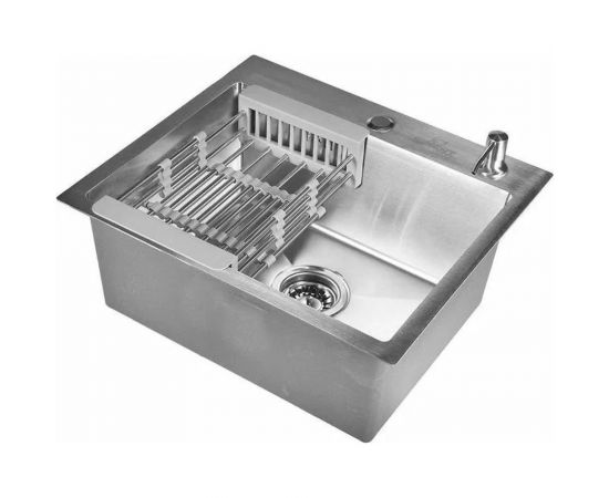 Комплект мойка для кухни WISENT из нержавеющей стали с раздвижным коландером, дозатором и смесителем, 50x44 см WS35044/W302644/W405A/W4998-4/WGER010 – изображение 13