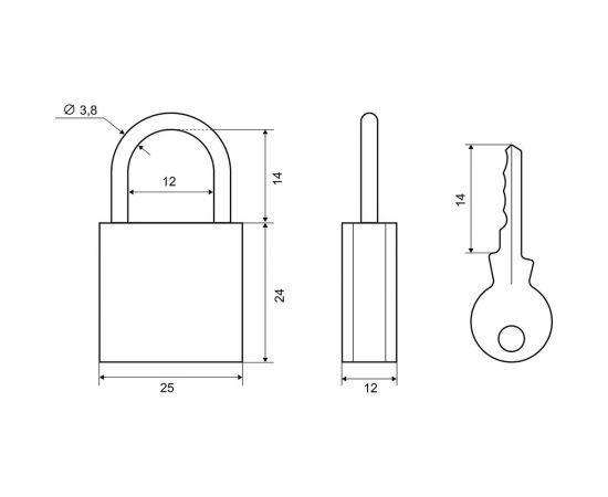 Навесной замок Palladium 303F-25 00009262 – изображение 2