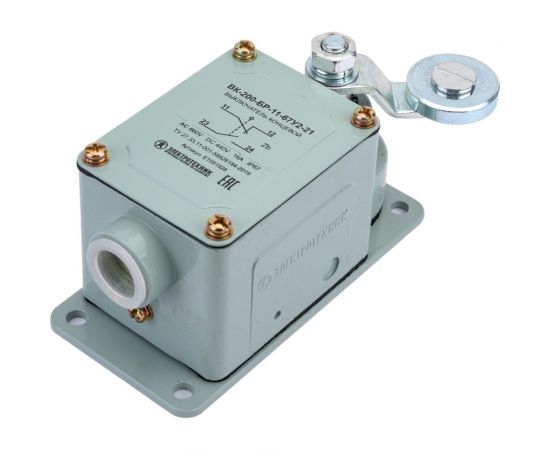 Концевой выключатель Электротехник ВК-200-БР-11-67У2-21, рычаг с роликом, без сальника, ход вправо, cамовозврат, ступень 2- 51мм, IP67, ET051928 – изображение 2