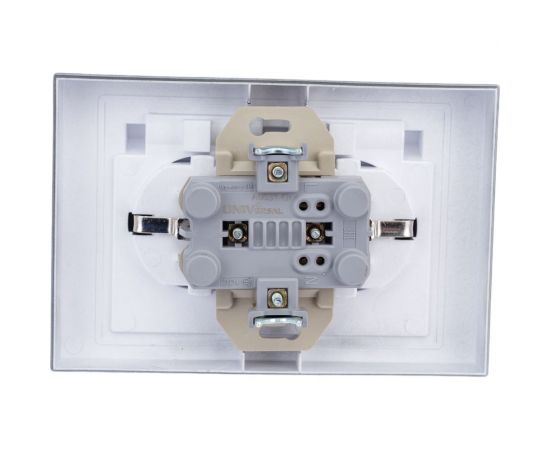 Двухместная розетка UNIVersal с крышкой серия афина с/з, с/у, 16а, 220в, графит еврослот A0031-Gr – изображение 3