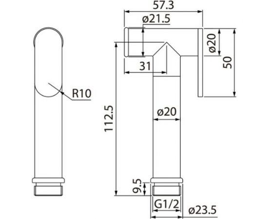 Гигиеническая лейка IDDIS черная, латунь 020BBLGi20 – изображение 2