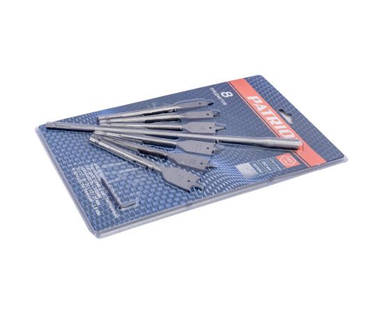 Набор сверл перовых по дереву (7 предметов; 10-25 мм; удлинитель 300 мм) Patriot (1165) 815010197 – изображение 2