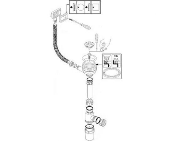 Кухонная мойка из нержавеющей стали WISENT ws36050 (60x50 см) WS36050/WGER010 – изображение 3
