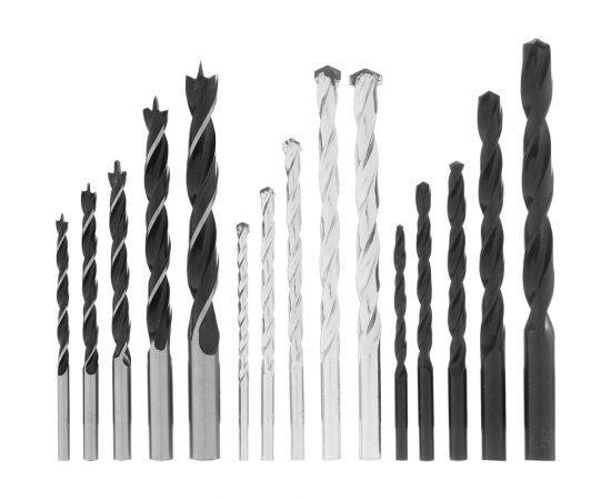 Набор сверл по бетону, металлу, дереву (15 шт; 4-10 мм) SPARTA 725085 