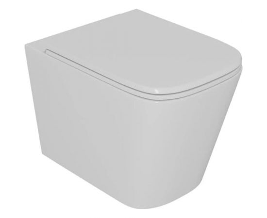 Подвесной безободковый унитаз D&K DK Quadro 530х360х365 мм, сиденье микролифт, белый DT1516016 