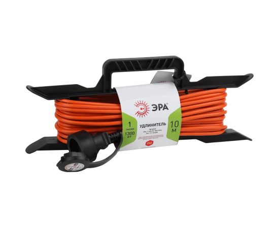 Силовой удлинитель ЭРА UFx-1-2x0.75-10m-IP44 на рамке, без заземления, 1 гнездо, 10м, ПВС, 2x0.75 Б0046820 