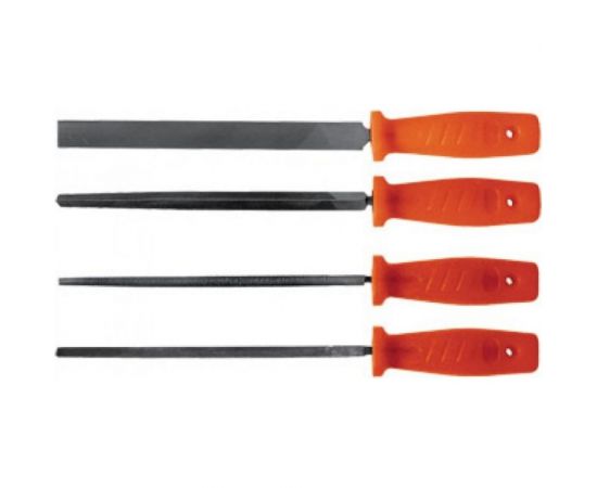 Напильники FIT IT 4 шт. 200 мм, пластиковая ручка 42705 