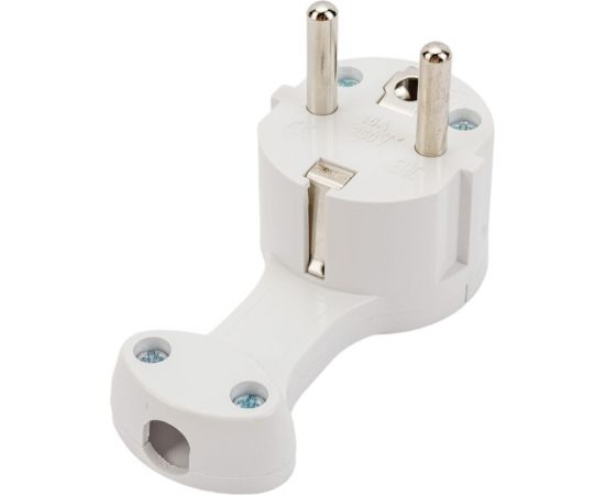 Вилка duwi угловая плоская 8 мм белая 16А 250В 30476 0 