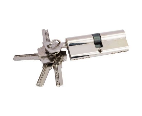 Цилиндр замка DORF ключ/ключ, компьютерный, 5 ключей, никель, 40х40 мм 00-00005742 