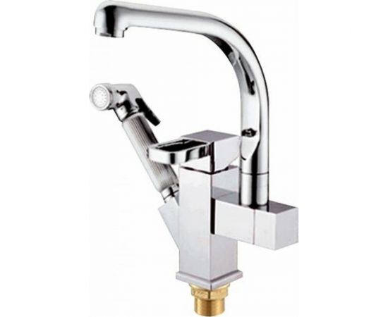 Смеситель для кухни Potato с высоким изливом, крепление гайка, с выдвижной гигиенической лейкой P4095 