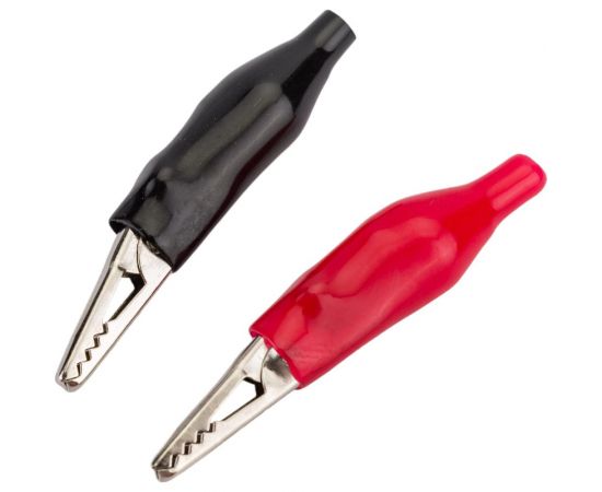 Зажим крокодил TDM ЗКИ 5А, 46мм, в изоляции, красный/черный (1шт+1шт) SQ0541-0026 