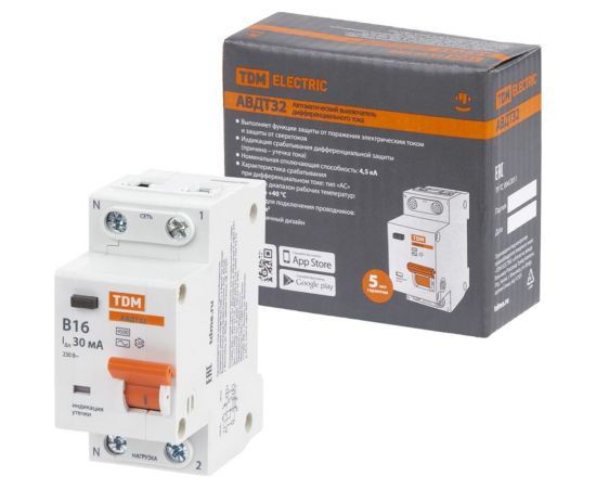 Автоматический выключатель дифференциального тока TDM 32 2P1P+N B16А 30мА 4,5кА тип АС SQ0202-0520 – изображение 8