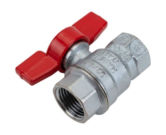 Шаровой кран Giacomini R851, 1/2, ВВ, ручка-бабочка красная, хромированный R851X023 – изображение 4