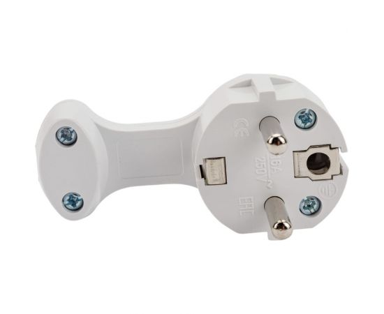 Вилка duwi угловая плоская 8 мм белая 16А 250В 30476 0 – изображение 4