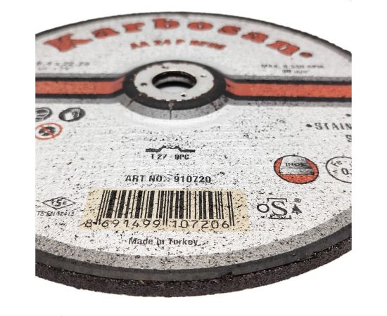 Диск шлифовальный по нержавеющей стали 230x6.4x22 мм Karbosan 10720 – изображение 3