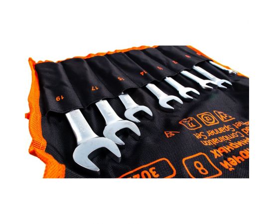 Набор комбинированных трещоточных шарнирных ключей 8шт сумка АвтоDело 30228 13495 – изображение 2