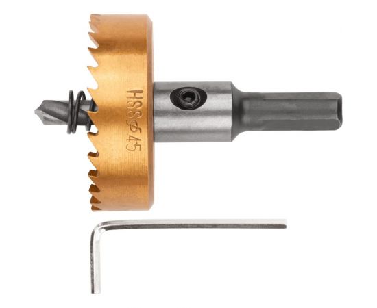 Коронка кольцевая по металлу 45 мм, HSS сталь, титановое покрытие FIT 36876 – изображение 4