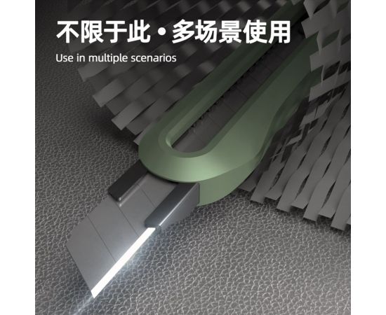 Технический нож DELI home series green ht4009l сегментированное черное лезвие 9 мм, эксклюзивный дизайн, soft touch 112886 – изображение 5