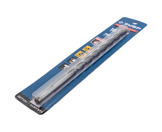 Сверло по бетону усиленное ЗУБР Профессионал 10х200 мм, 3-х гранный хвостовик 2916-200-10_z01 – изображение 3