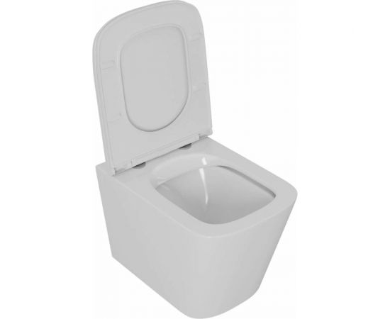 Подвесной безободковый унитаз D&K DK Quadro 530х360х365 мм, сиденье микролифт, белый DT1516016 – изображение 5
