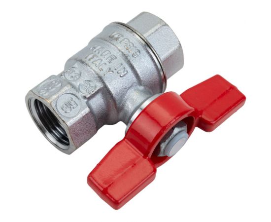 Шаровой кран Giacomini R851, 1/2, ВВ, ручка-бабочка красная, хромированный R851X023 – изображение 3