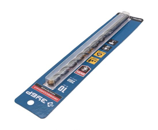 Сверло по бетону усиленное ЗУБР Профессионал 10х200 мм, 3-х гранный хвостовик 2916-200-10_z01 – изображение 2
