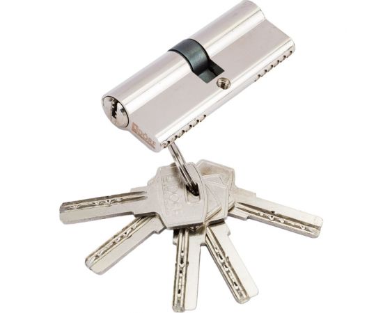 Цилиндр замка DORF ключ/ключ, компьютерный, 5 ключей, никель, 40х40 мм 00-00005742 – изображение 2