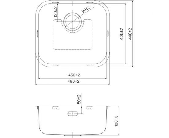 Мойка IDDIS Mate нержавеющая сталь, сатин, 490x440 MAT49S0i77 – изображение 3