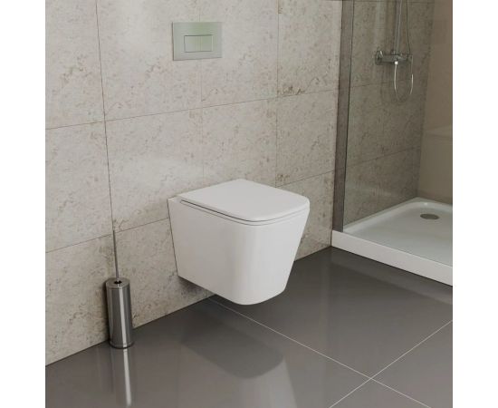 Подвесной безободковый унитаз D&K DK Quadro 530х360х365 мм, сиденье микролифт, белый DT1516016 – изображение 3