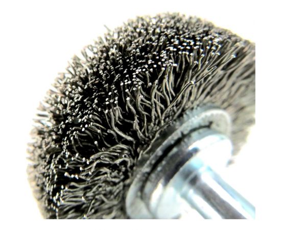 Щетка для дрели дисковая 40x12 мм, с хв-м 6 мм, гофрированная нержавеющая сталь 030 мм 13-181 EuroBrush EB-D40SS1 – изображение 2