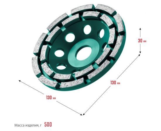 Двухрядная алмазная чашка KRAFTOOL Double 125 мм 33369-125 – изображение 5